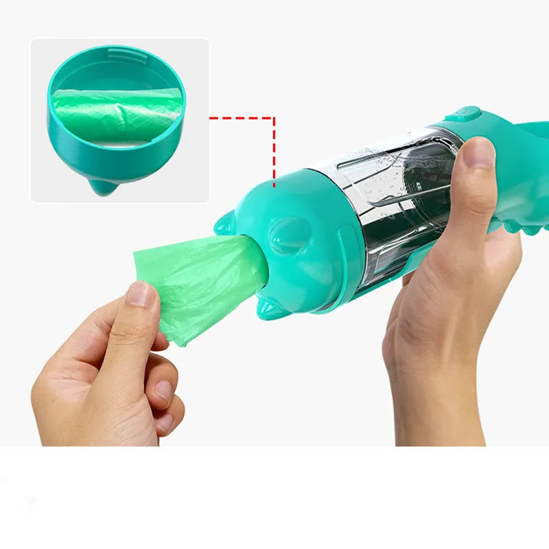 Borraccia 3 in 1 da Viaggio per Cani 300 ml, Acqua Sempre Pronta in Passeggiata