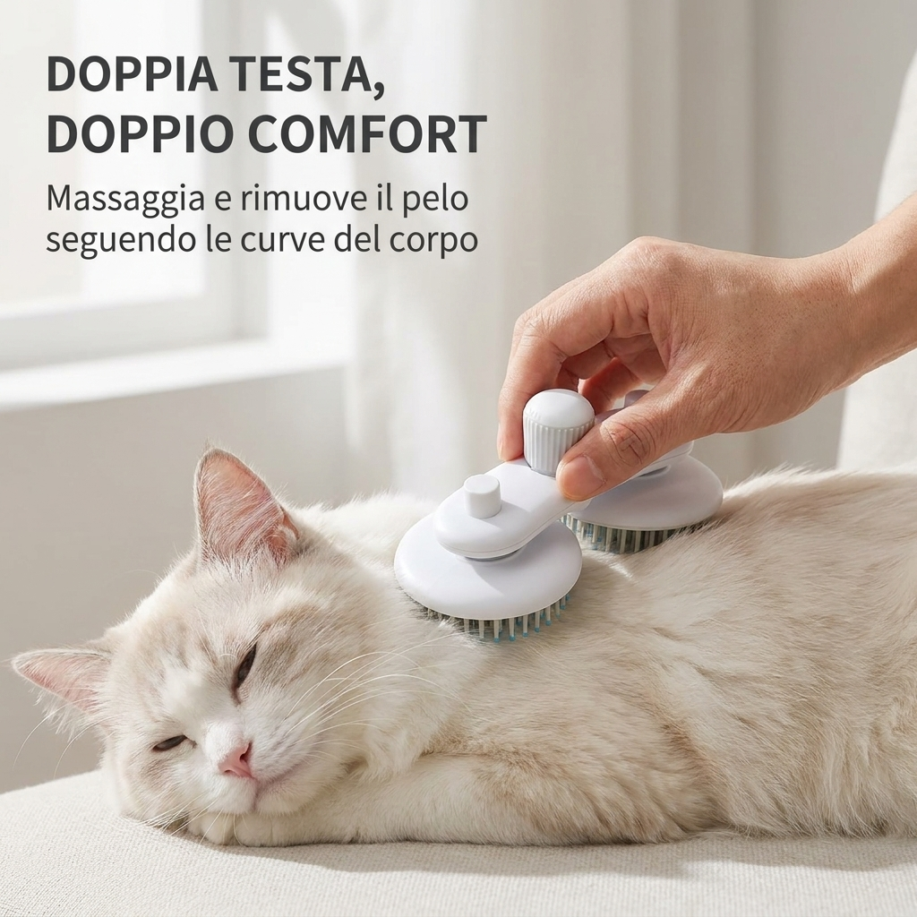 Spazzola Deshedding Autopulente per Cani e Gatti, Meno Peli in Casa