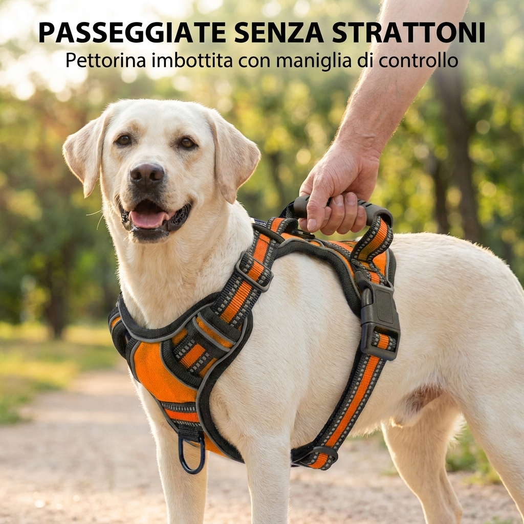 Pettorina No-Pull Regolabile per Cani, Basta Tiro al Guinzaglio